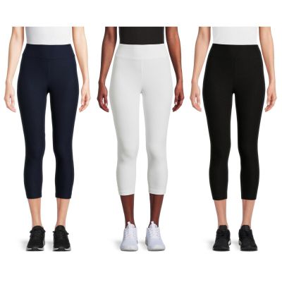 Women's Capri Legging - White, Black & Navy - Many Sizes - Form Fitting Fashion